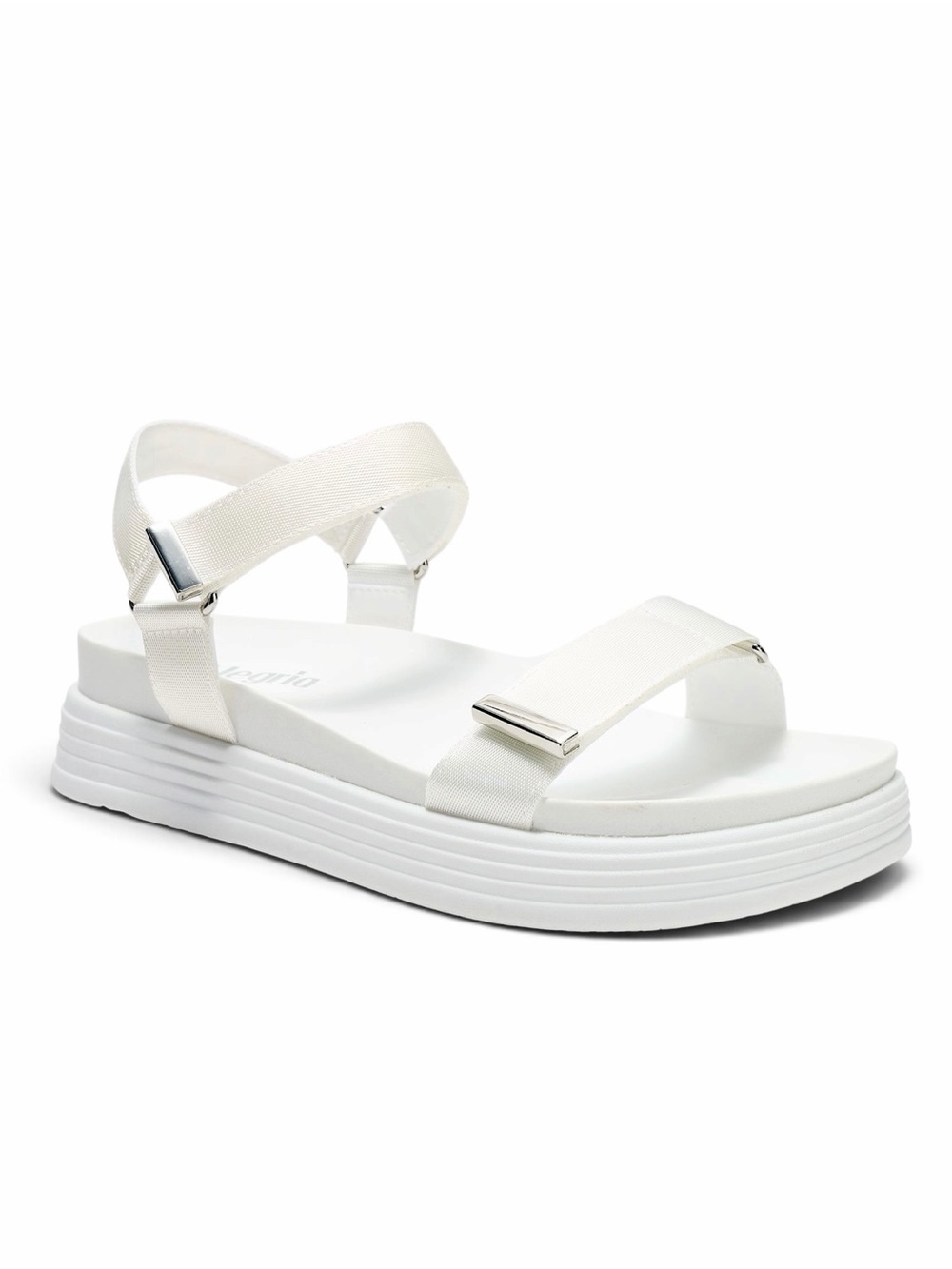 NWOB Alegria Allyson Adjustable Strap Platform Sandals White Size 37/ US 7-7.5